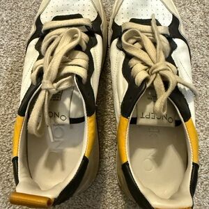 ONCEPT White and Black Sneakers with Yellow Accents